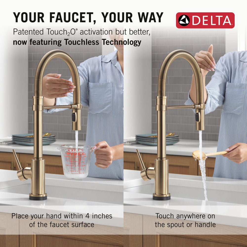 Delta Trinsic Touch2O Technology Kitchen Faucet with Touchless Technology - 9659TL