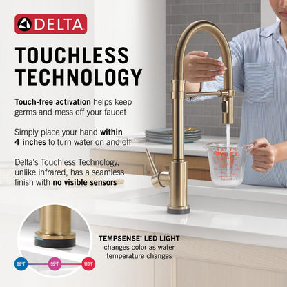 Delta Trinsic Touch2O Technology Kitchen Faucet with Touchless Technology - 9659TL