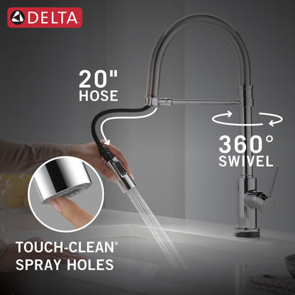 Delta Trinsic Touch2O Technology Kitchen Faucet with Touchless Technology - 9659TL