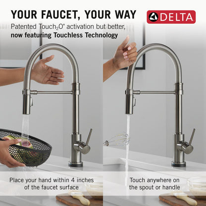 Delta Trinsic Touch2O Technology Kitchen Faucet with Touchless Technology - 9659TL