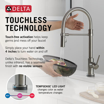 Delta Trinsic Touch2O Technology Kitchen Faucet with Touchless Technology - 9659TL