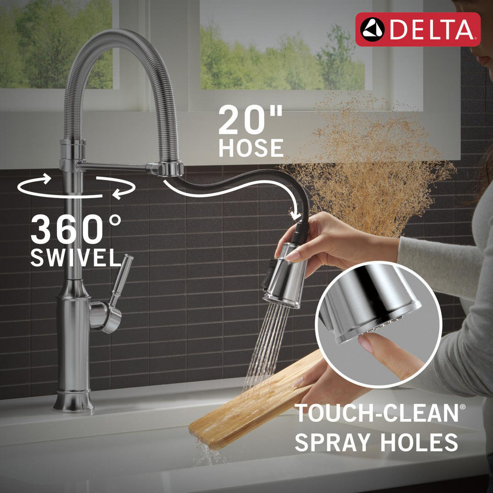 Delta Renaldi Single-Handle Pull-Down Spring Kitchen Faucet - 9684