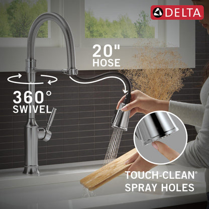Delta Renaldi Single-Handle Pull-Down Spring Kitchen Faucet - 9684