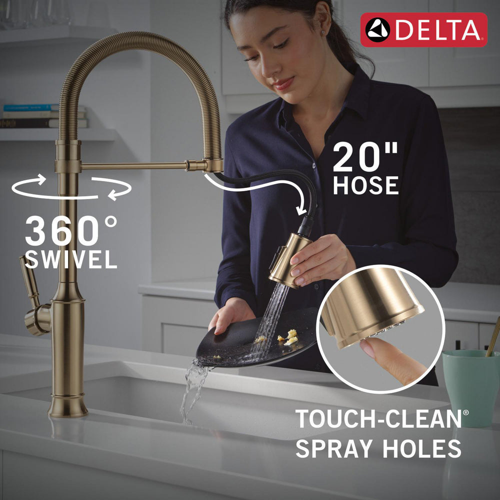 Delta Renaldi Single-Handle Pull-Down Spring Kitchen Faucet - 9684