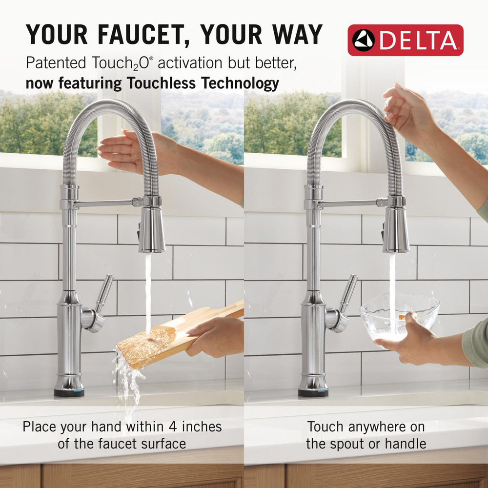 Delta Renaldi Touch2O Technology Kitchen Faucet with Touchless Technology - 9684TL