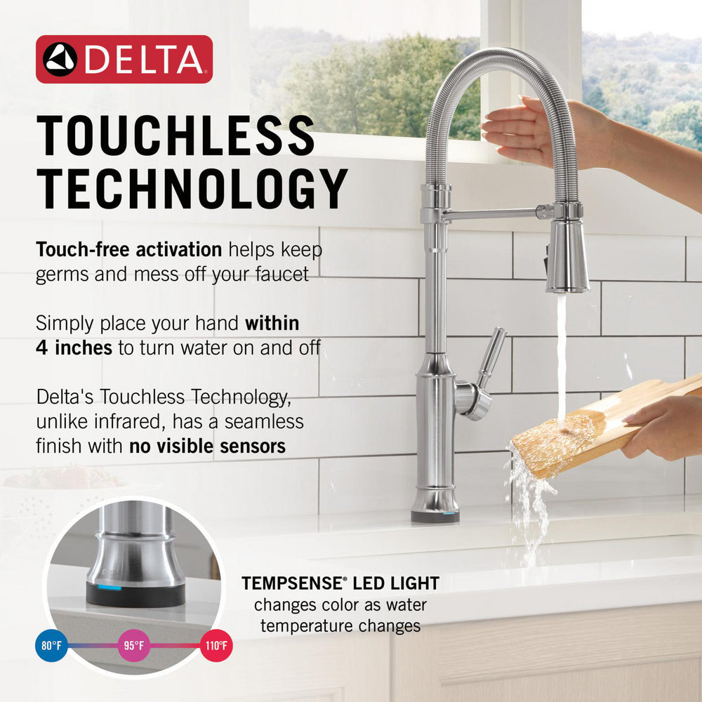 Delta Renaldi Touch2O Technology Kitchen Faucet with Touchless Technology - 9684TL
