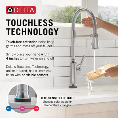 Delta Renaldi Touch2O Technology Kitchen Faucet with Touchless Technology - 9684TL