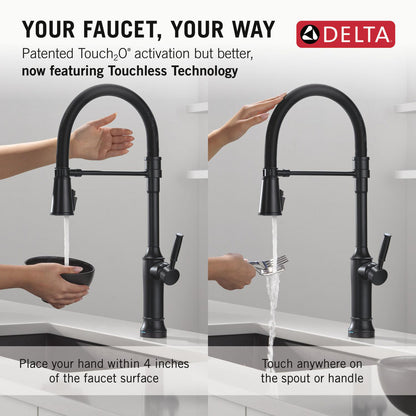 Delta Renaldi Touch2O Technology Kitchen Faucet with Touchless Technology - 9684TL