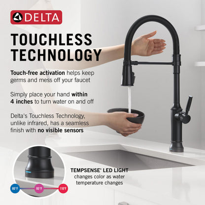 Delta Renaldi Touch2O Technology Kitchen Faucet with Touchless Technology - 9684TL