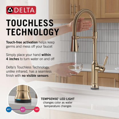 Delta Renaldi Touch2O Technology Kitchen Faucet with Touchless Technology - 9684TL