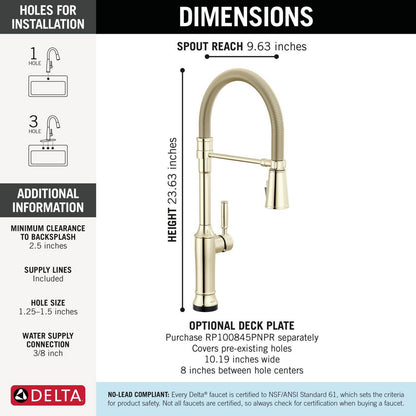 Delta Renaldi Touch2O Technology Kitchen Faucet with Touchless Technology - 9684TL
