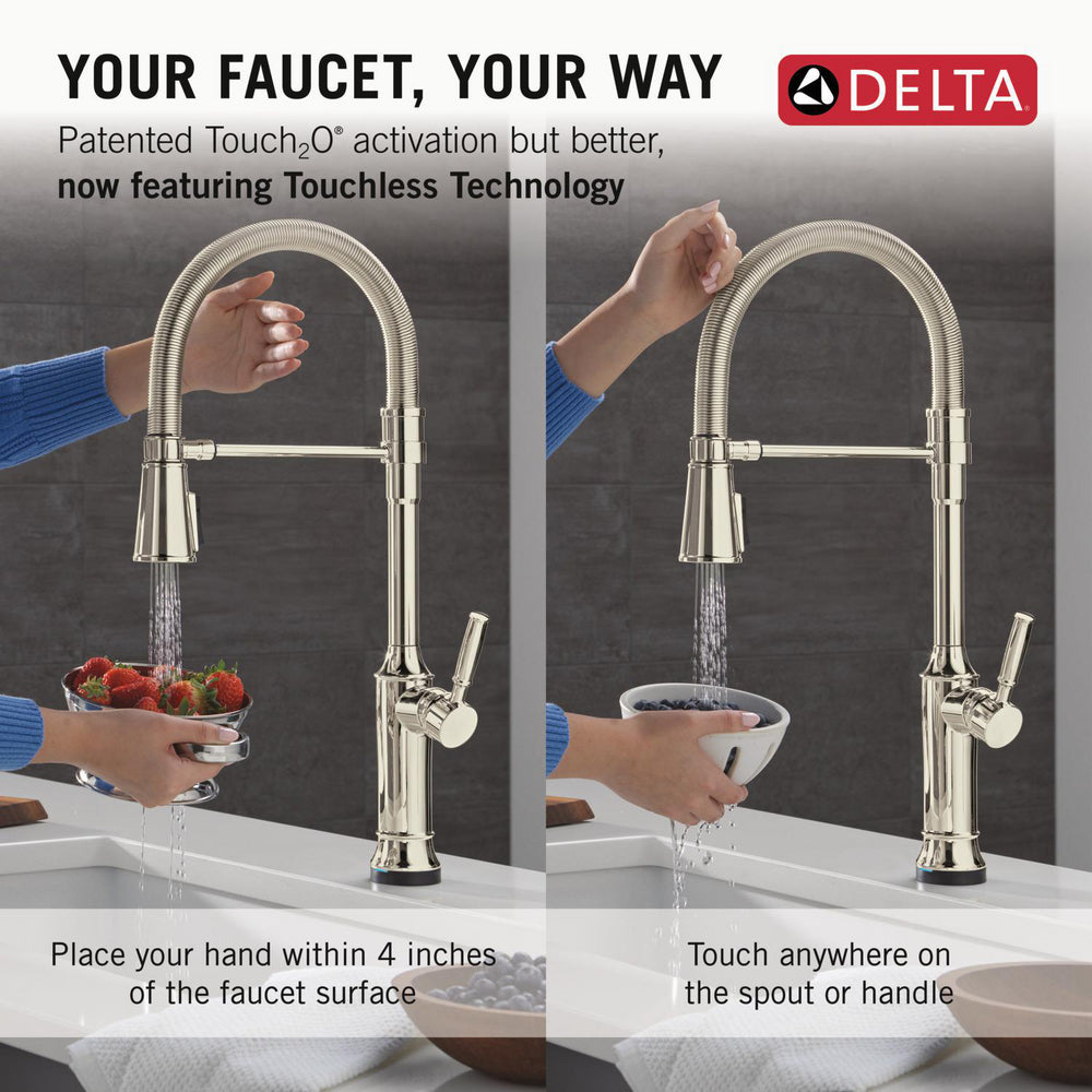 Delta Renaldi Touch2O Technology Kitchen Faucet with Touchless Technology - 9684TL