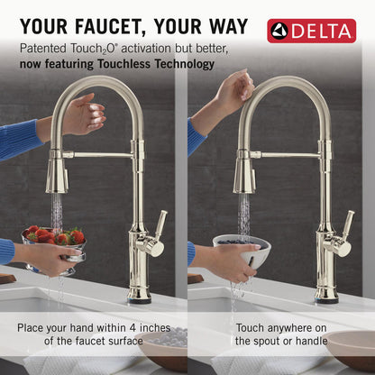 Delta Renaldi Touch2O Technology Kitchen Faucet with Touchless Technology - 9684TL
