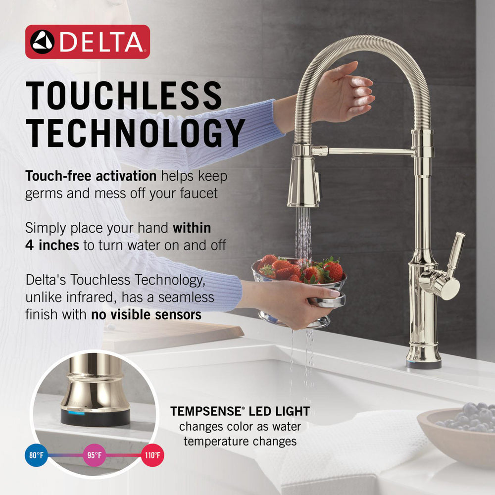 Delta Renaldi Touch2O Technology Kitchen Faucet with Touchless Technology - 9684TL