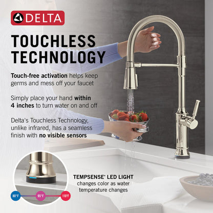 Delta Renaldi Touch2O Technology Kitchen Faucet with Touchless Technology - 9684TL