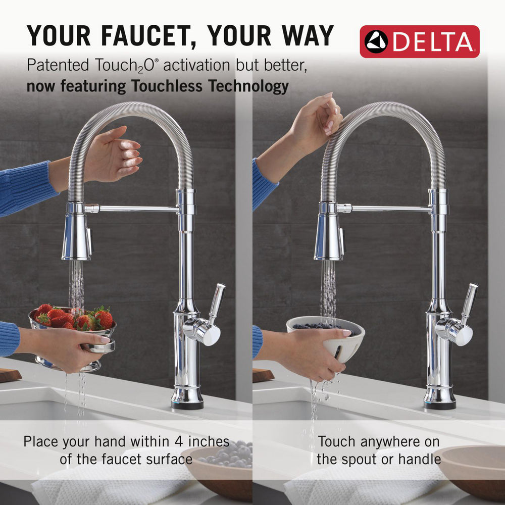 Delta Renaldi Touch2O Technology Kitchen Faucet with Touchless Technology - 9684TL