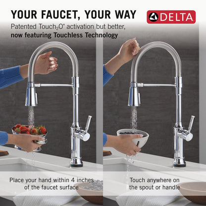 Delta Renaldi Touch2O Technology Kitchen Faucet with Touchless Technology - 9684TL