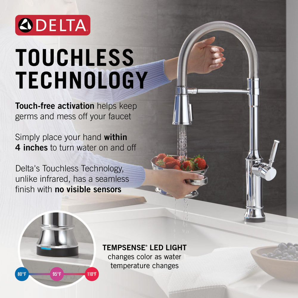 Delta Renaldi Touch2O Technology Kitchen Faucet with Touchless Technology - 9684TL