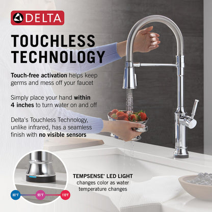 Delta Renaldi Touch2O Technology Kitchen Faucet with Touchless Technology - 9684TL