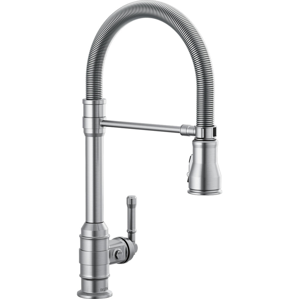 Delta Broderick Single Handle Pull-Down Kitchen Faucet With Spring Spout - 9690