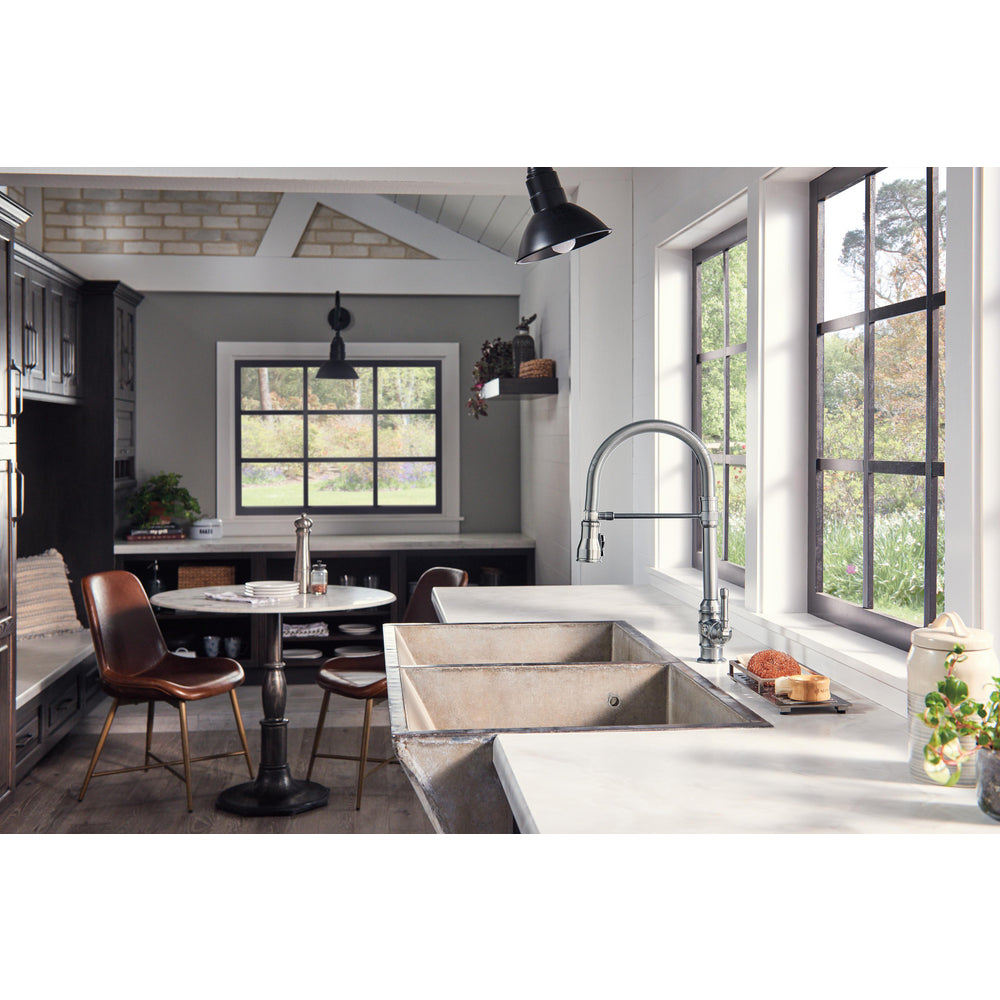 Delta Broderick Single Handle Pull-Down Kitchen Faucet With Spring Spout - 9690