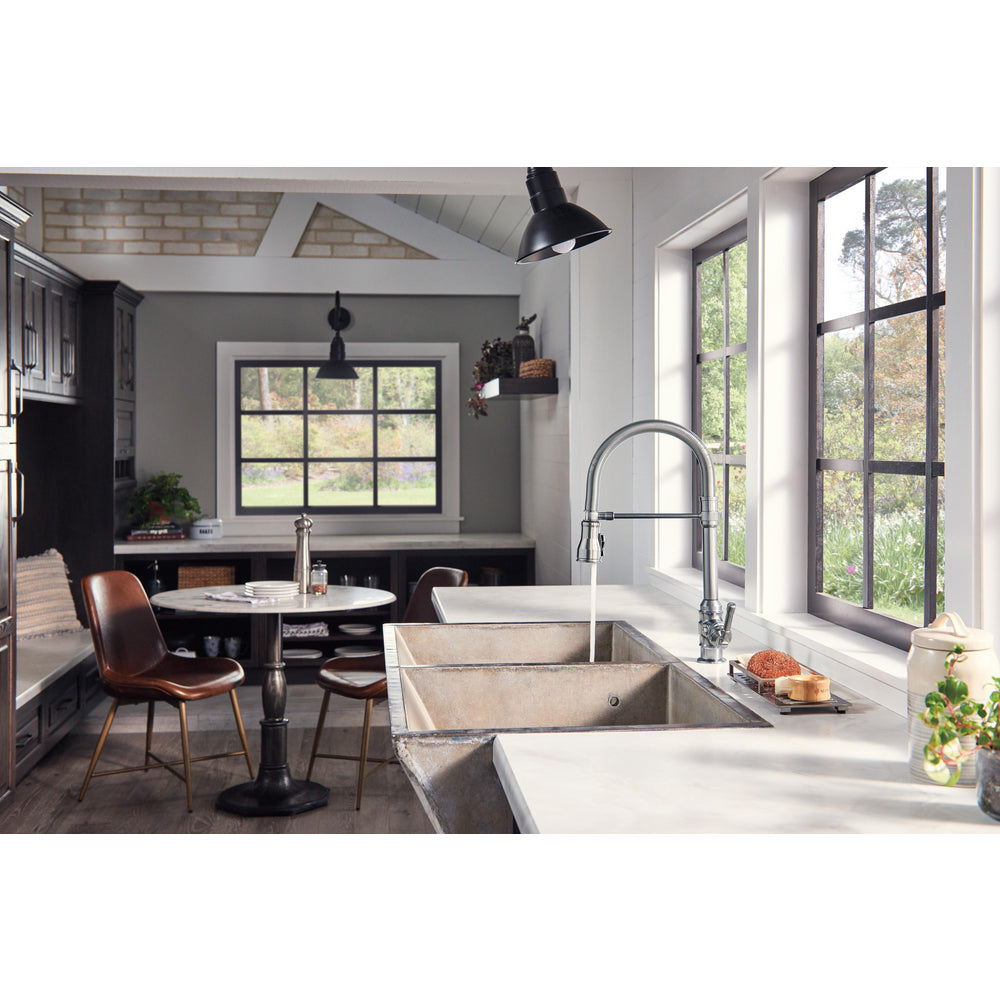 Delta Broderick Single Handle Pull-Down Kitchen Faucet With Spring Spout - 9690