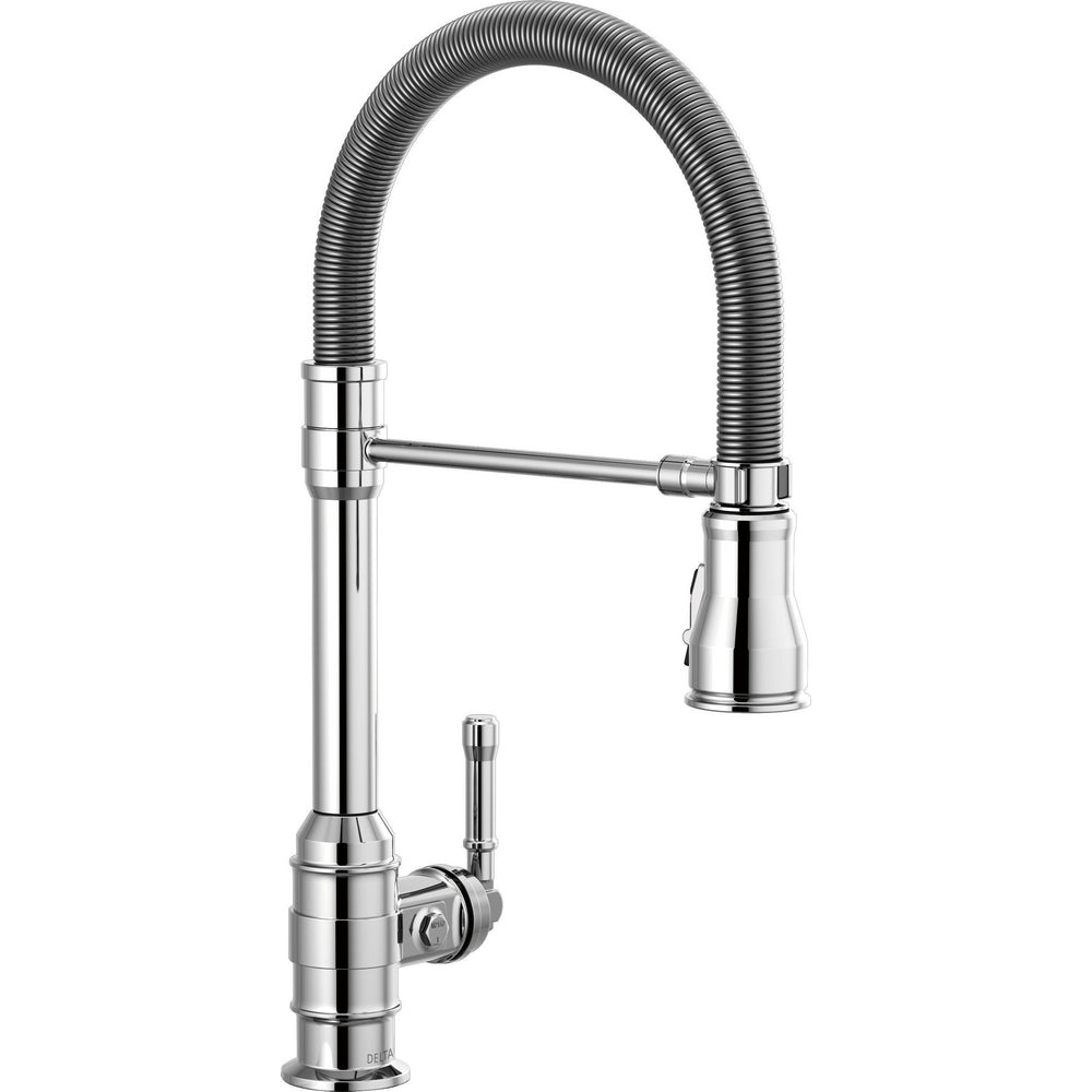 Delta Broderick Single Handle Pull-Down Kitchen Faucet With Spring Spout - 9690