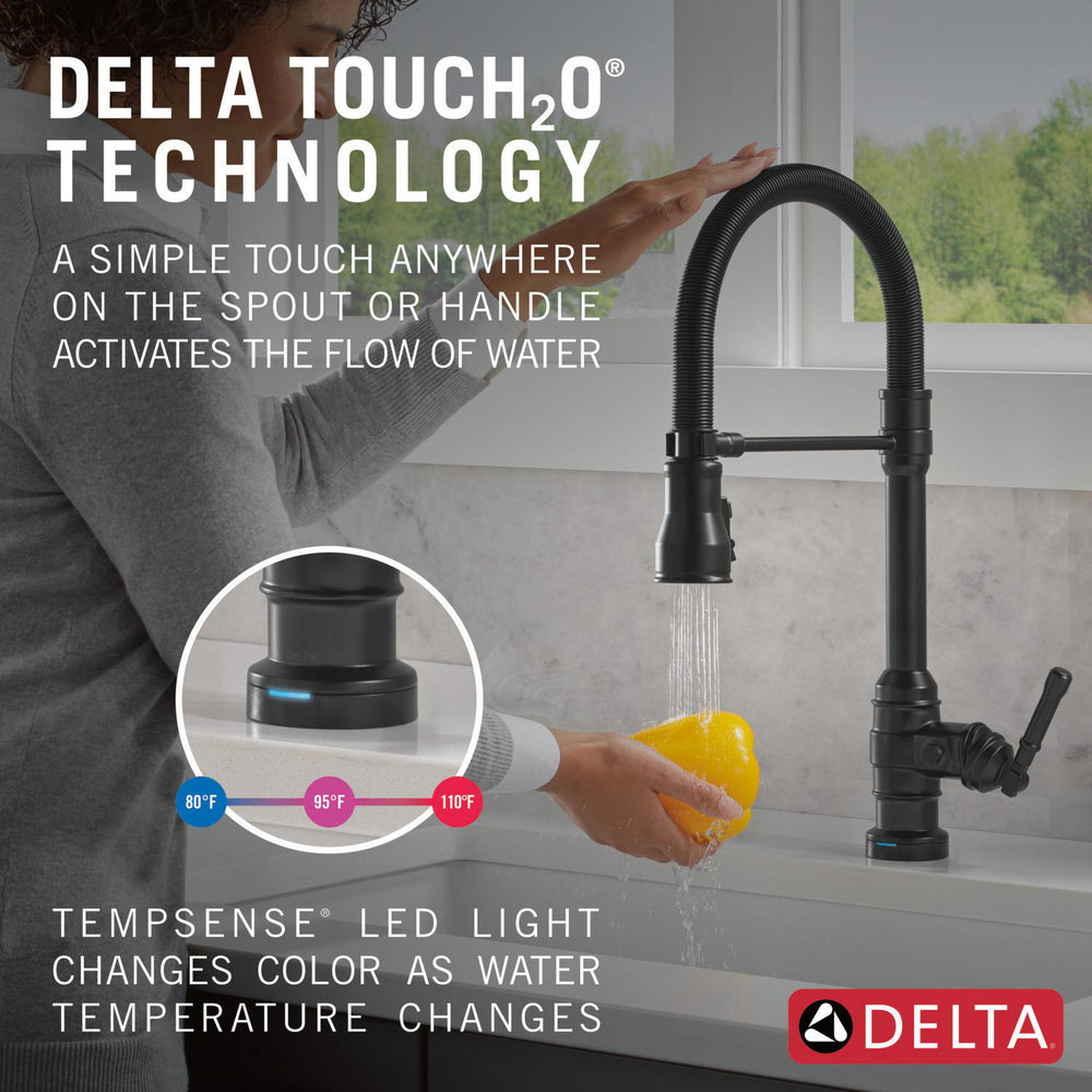 Delta Broderick Pro Touchless Pulldown Kitchen Faucet - 9690TL