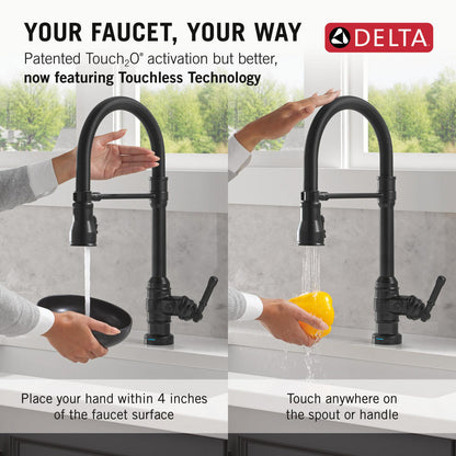 Delta Broderick Pro Touchless Pulldown Kitchen Faucet - 9690TL
