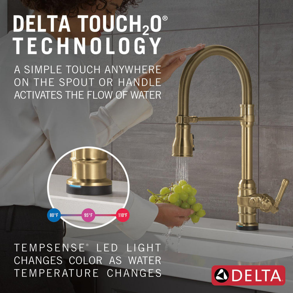 Delta Broderick Pro Touchless Pulldown Kitchen Faucet - 9690TL