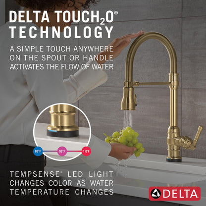 Delta Broderick Pro Touchless Pulldown Kitchen Faucet - 9690TL