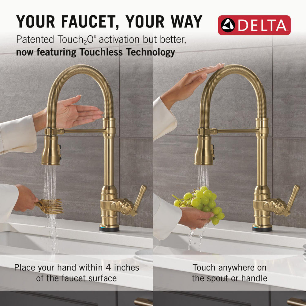 Delta Broderick Pro Touchless Pulldown Kitchen Faucet - 9690TL