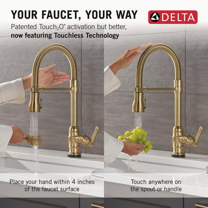 Delta Broderick Pro Touchless Pulldown Kitchen Faucet - 9690TL