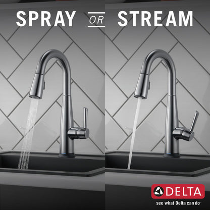 Delta Essa Single Handle Pull-Down Bar/Prep Faucet with Touch2O Technology - 9913T