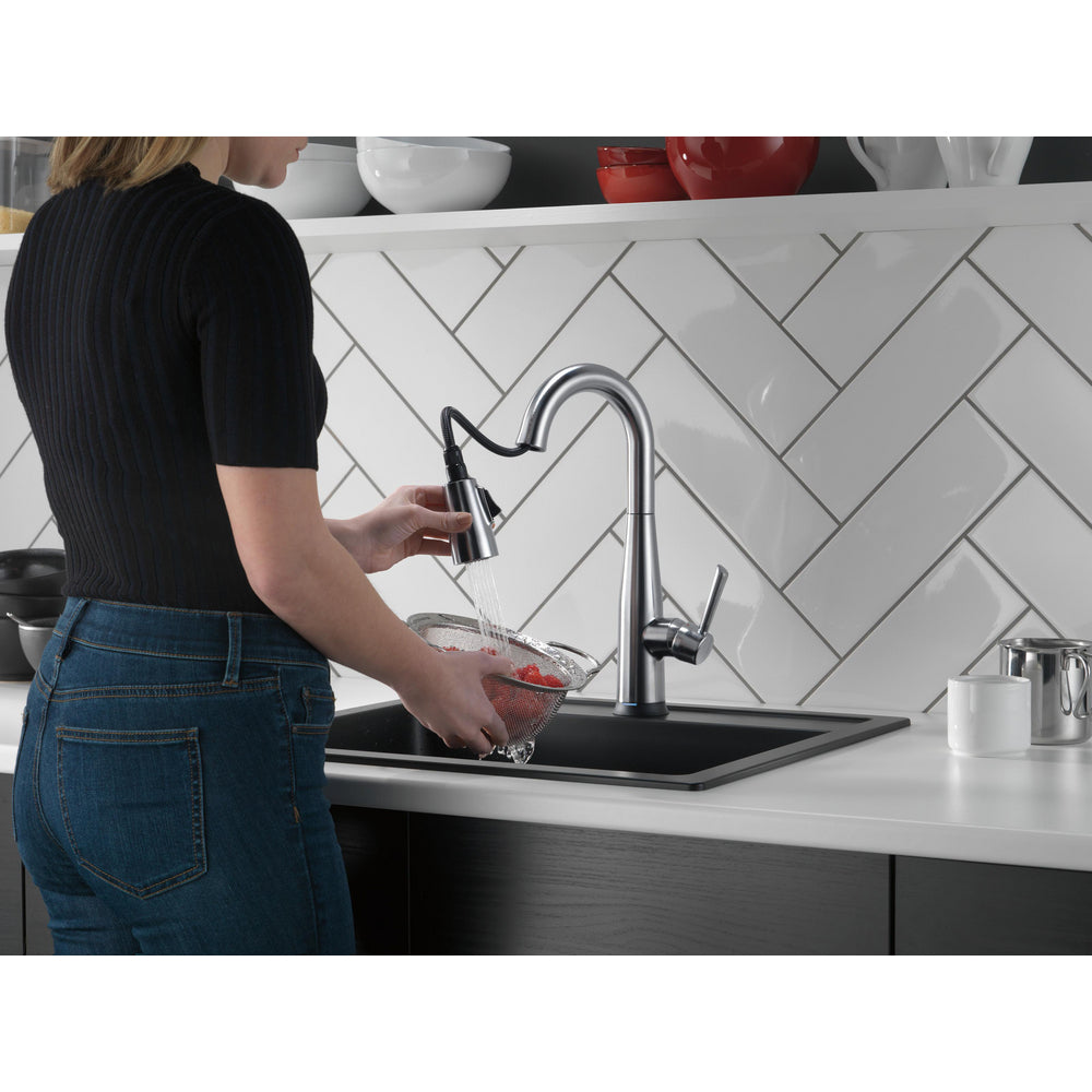 Delta Essa Single Handle Pull-Down Bar/Prep Faucet with Touch2O Technology - 9913T