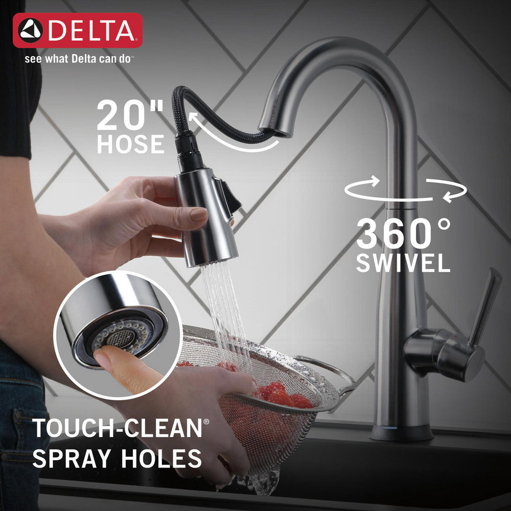 Delta Essa Single Handle Pull-Down Bar/Prep Faucet with Touch2O Technology - 9913T