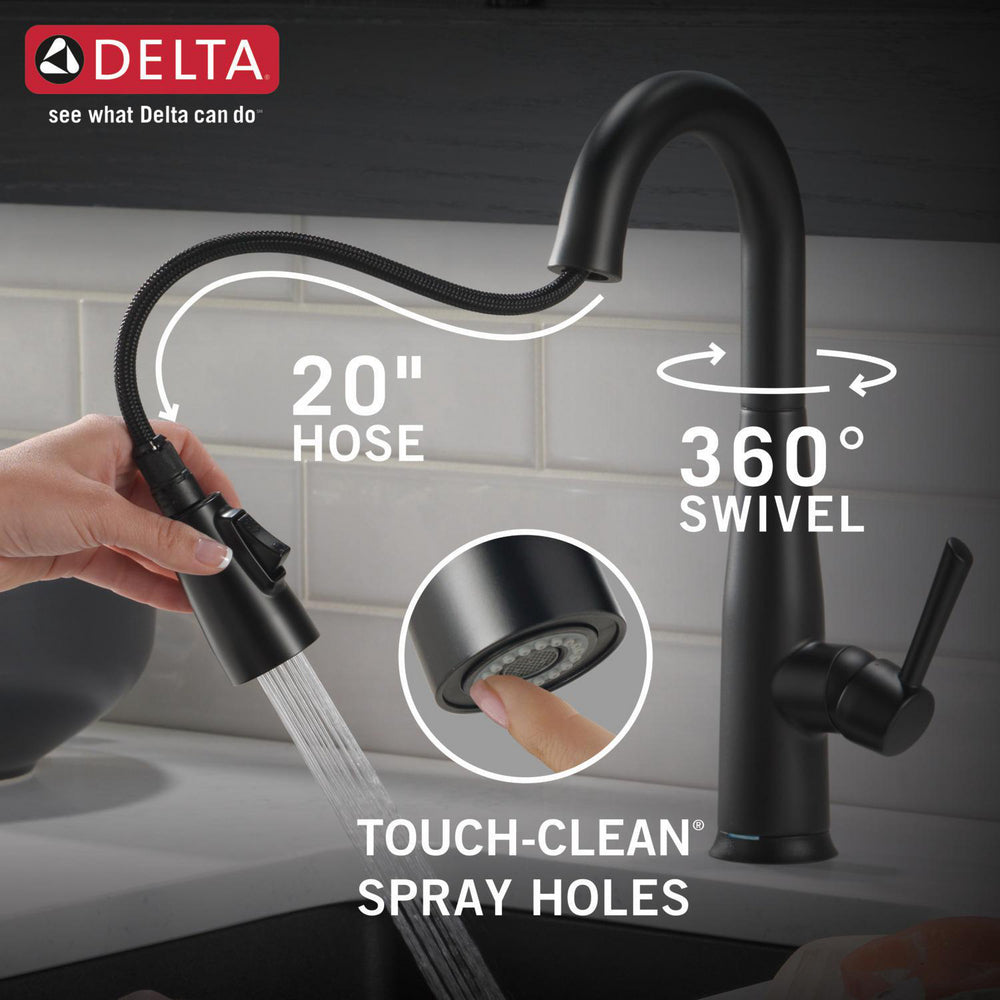 Delta Essa Single Handle Pull-Down Bar/Prep Faucet with Touch2O Technology - 9913T