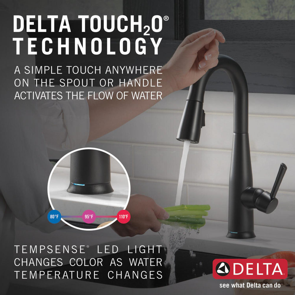 Delta Essa Single Handle Pull-Down Bar/Prep Faucet with Touch2O Technology - 9913T