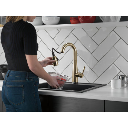 Delta Essa Single Handle Pull-Down Bar/Prep Faucet with Touch2O Technology - 9913T