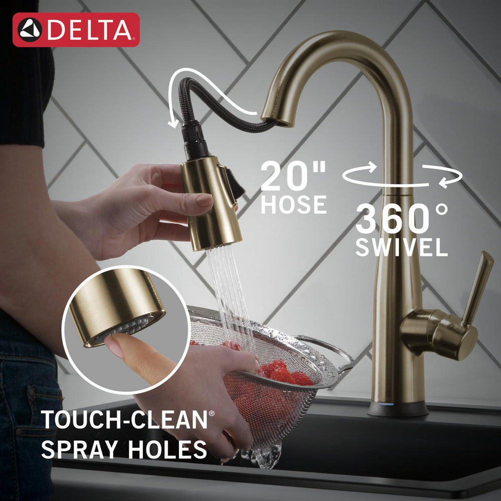 Delta Essa Single Handle Pull-Down Bar/Prep Faucet with Touch2O Technology - 9913T
