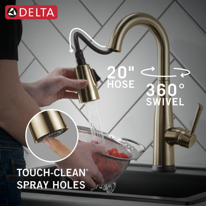 Delta Essa Single Handle Pull-Down Bar/Prep Faucet with Touch2O Technology - 9913T