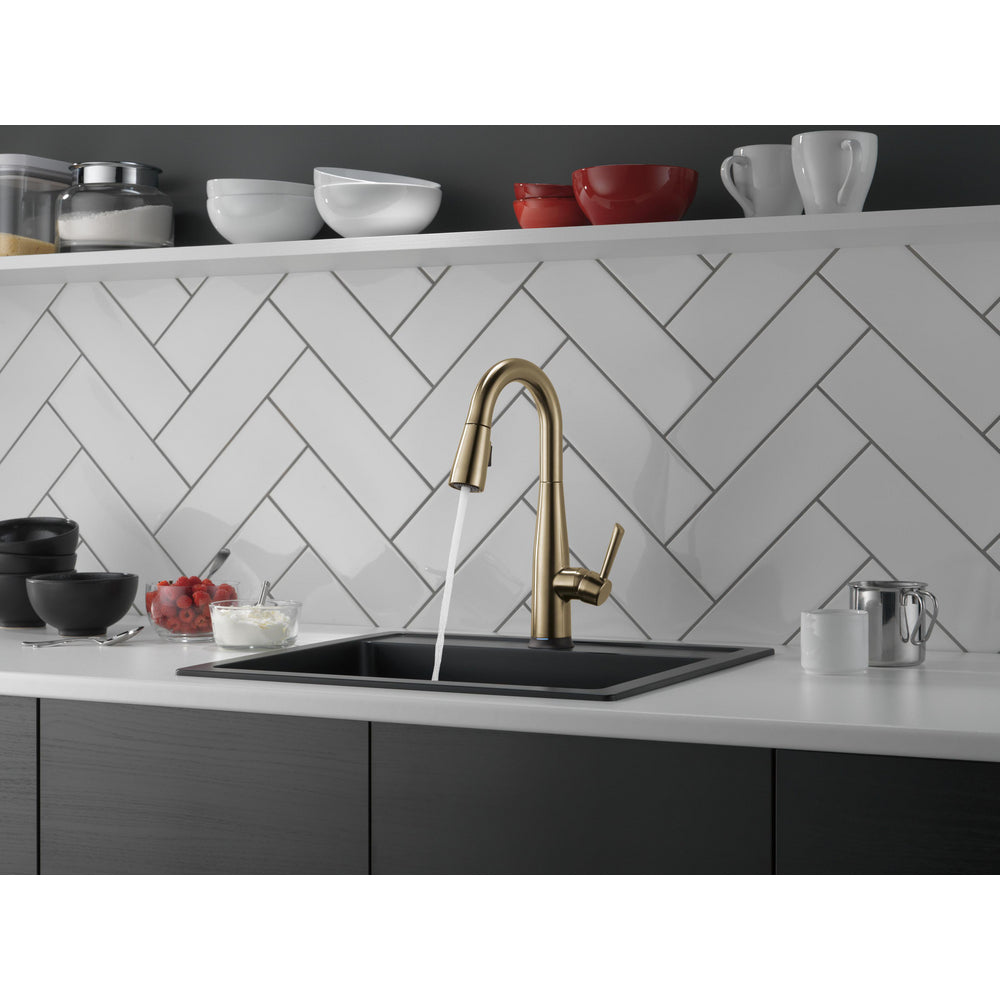 Delta Essa Single Handle Pull-Down Bar/Prep Faucet with Touch2O Technology - 9913T