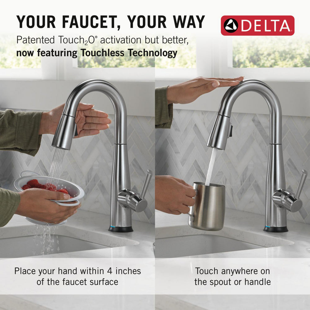 Delta Essa Single Handle Pull-down Bar/Prep Faucet with Touchless Technology