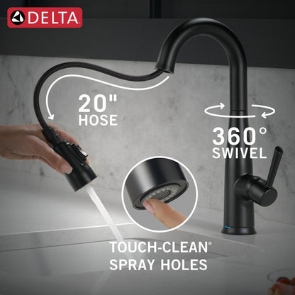 Delta Essa Single Handle Pull-down Bar/Prep Faucet with Touchless Technology