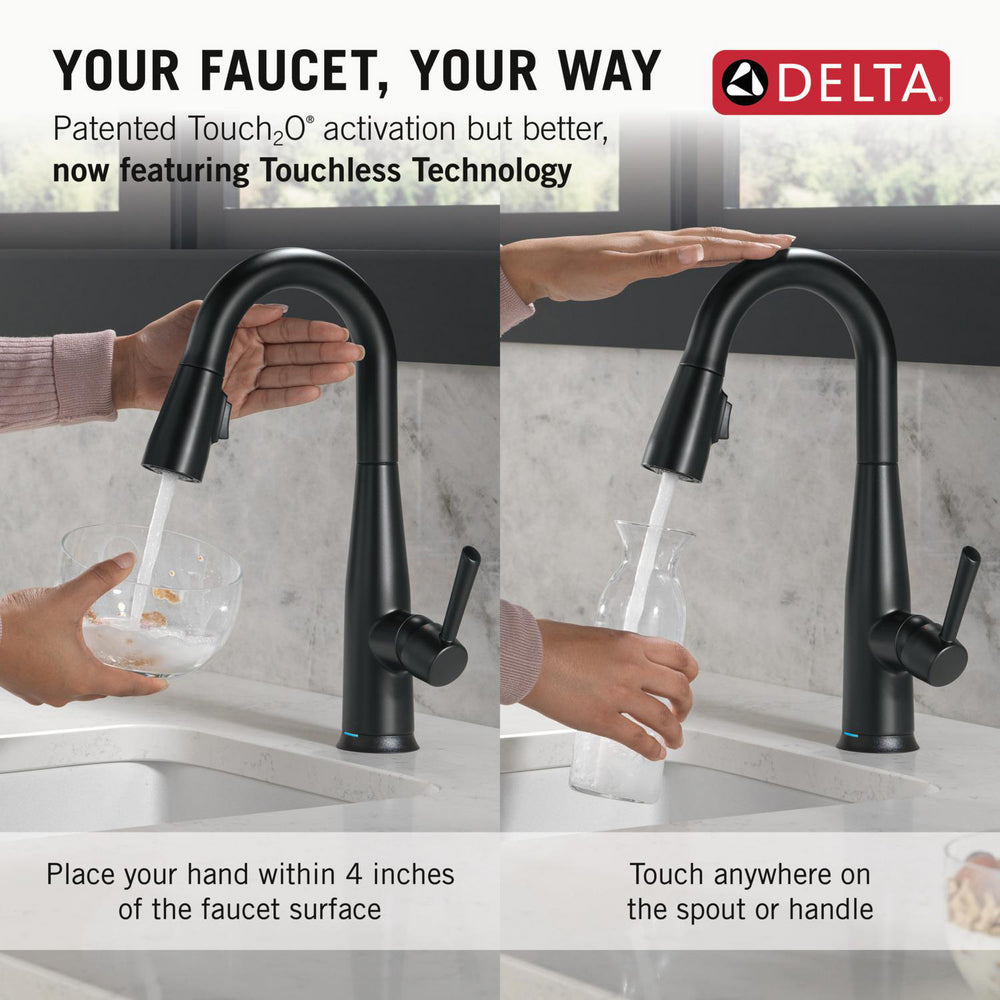 Delta Essa Single Handle Pull-down Bar/Prep Faucet with Touchless Technology