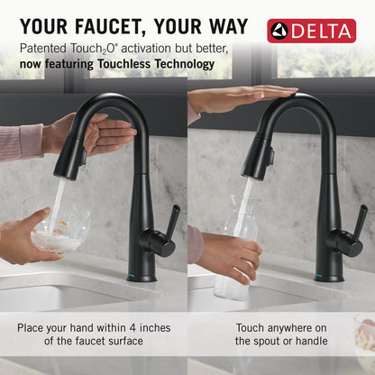 Delta Essa Single Handle Pull-down Bar/Prep Faucet with Touchless Technology
