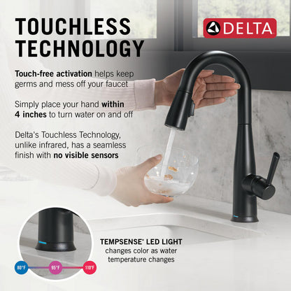 Delta Essa Single Handle Pull-down Bar/Prep Faucet with Touchless Technology