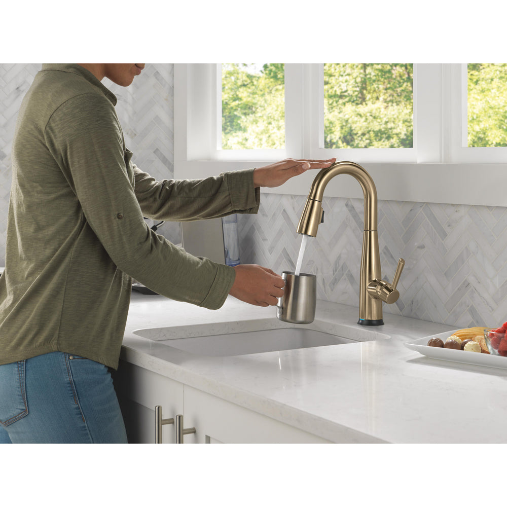 Delta Essa Single Handle Pull-down Bar/Prep Faucet with Touchless Technology