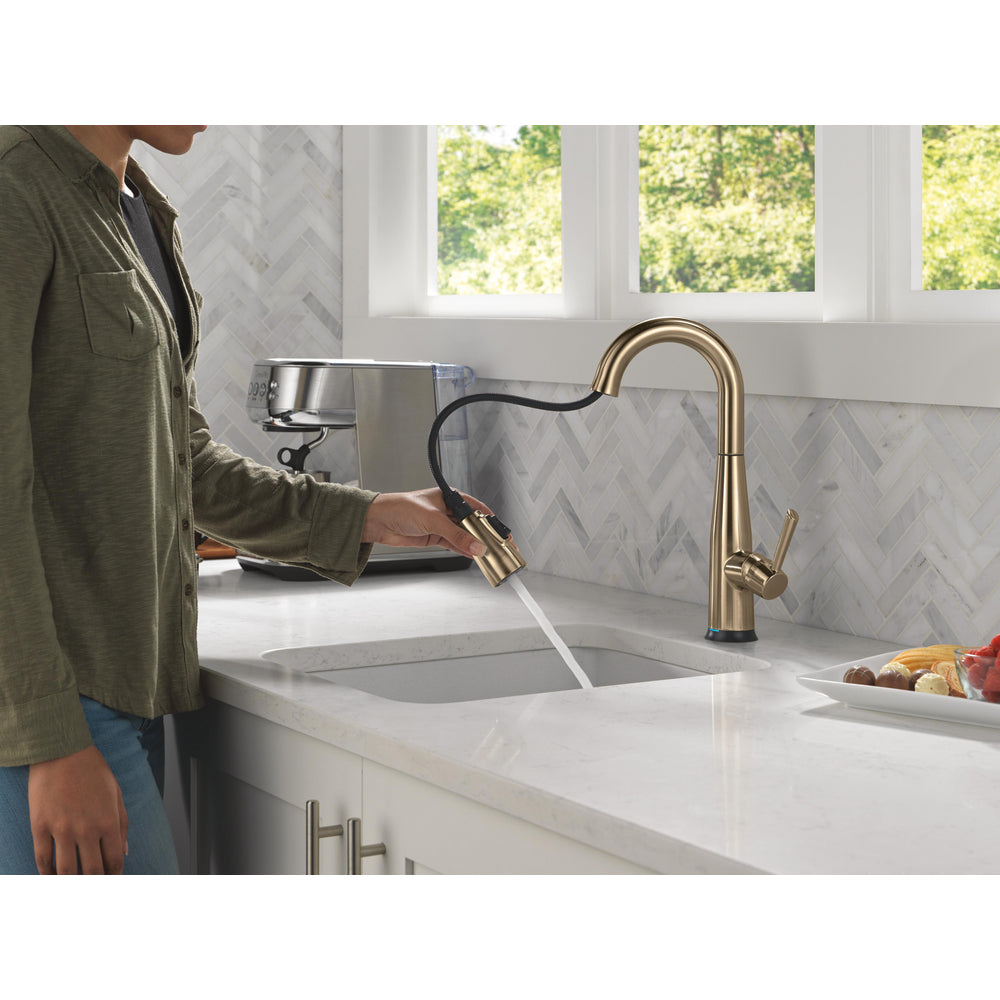 Delta Essa Single Handle Pull-down Bar/Prep Faucet with Touchless Technology