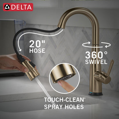 Delta Essa Single Handle Pull-down Bar/Prep Faucet with Touchless Technology